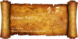 Vadas Pál névjegykártya